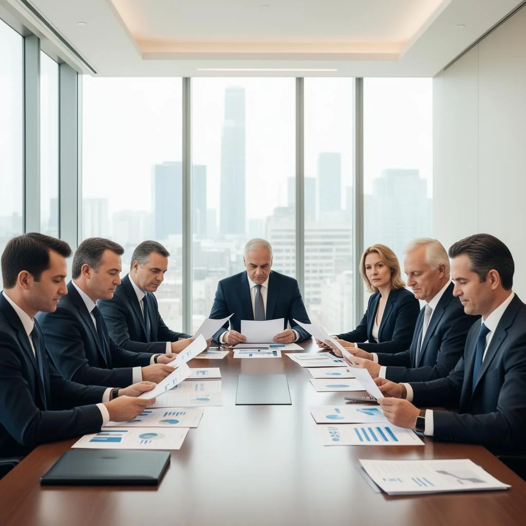 Pinnacle Business Solutions leadership team in a meeting